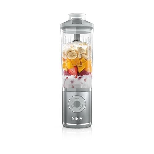 Image of Ninja Blast Max Portable Blender, 570ml, Rechargeable Battery, Blending Cup & Leak-proof Lid, 3x Blend Functions, Makes Smoothies, Protein Shakes, Blends Ice & Frozen Fruit, Silver BC251EUSL