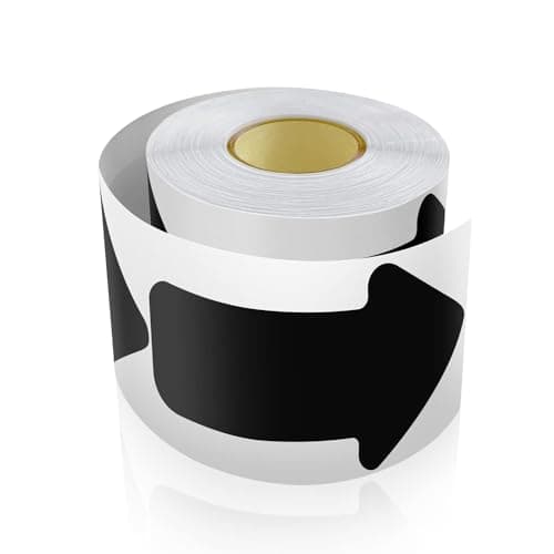 Image of Arrow Floor Stickers Vinyl 15.2 x 7.6 cm Self-adhesive Direction Arrows Sign Waterproof Removable 200 Labels per Roll Black