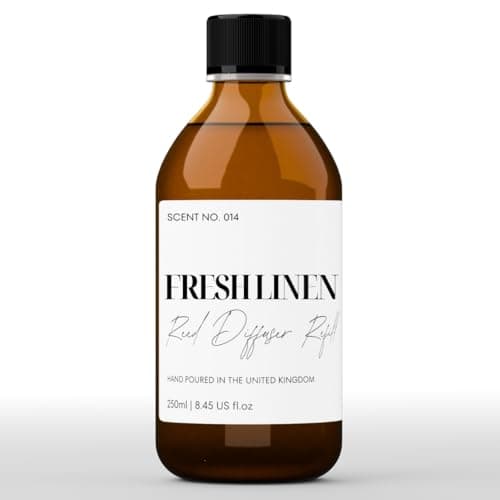 Image of Freshskin Beauty LTD | Reed Diffuser Refill - Fresh Linen - 250ml - Home Fragrance, Scented Oils, Diffuser Oil - Vegan Friendly - A Rich, Complex, & Long Lasting Scent!