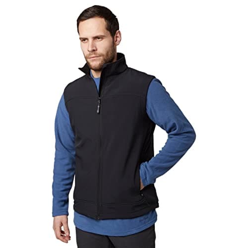 Image of Peter Storm Men's Water Repellent Softshell Gilet with 2 Zipped Hand Pockets & Fleece Lining, Outdoors Bodywarmer (UK, Alpha, XL, Regular, Regular, Black)