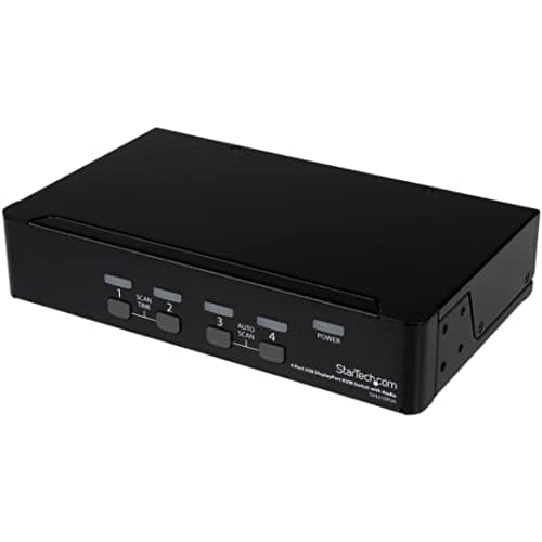 Image of StarTech.com 4 Port DisplayPort KVM Switch w/ Audio - USB, Keyboard, Video, Mouse, Computer Switch Box for 2560x1600 DP Monitor (SV431DPUA)