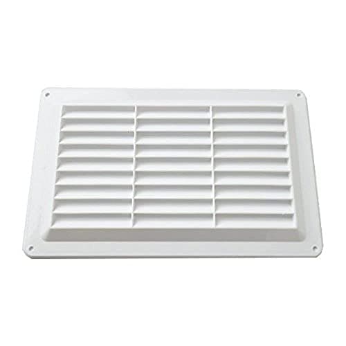 Image of Merriway BH03797 9 x 6 inch Fixed Louvre 9 Inch x 6 Inch Louvered Air Grille Aperture 227 x 135mm, White Plastic