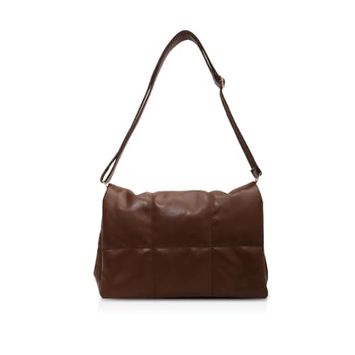 Image of Balakaka Crossbody Bag for Women 7L, 33×10×22 cm Large Capacity Handbag with Wide Adjustable, PU Leather Shoulder Bag for Travel Work Use Coffee Color