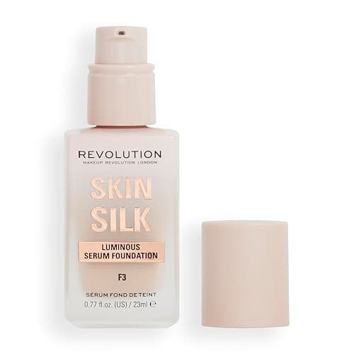 Image of Makeup Revolution, Skin Silk Serum Foundation, Light to Medium Coverage, Contains Hyaluronic Acid, F3, 23ml