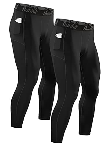 Image of Runhit Men's Running Leggings Gym Compression Pants Men Sports Tights Thermal Base Layer Trousers for Cycling Football Golf Yoga