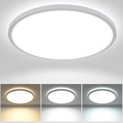 Image of zemty 29W 3200LM LED Ceiling Light, 30cm Bathroom Lights Ceiling 3000K/4500K/6000K Waterproof, 3 Color Temperature Flush Ceiling Light, Round Ultra Thin for Bedroom, Bathroom, Living Room, Kitchen