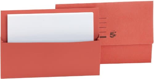 Image of 5 Star Office Document Wallet Half Flap 250gsm Capacity 32mm Foolscap Red [Pack 50]
