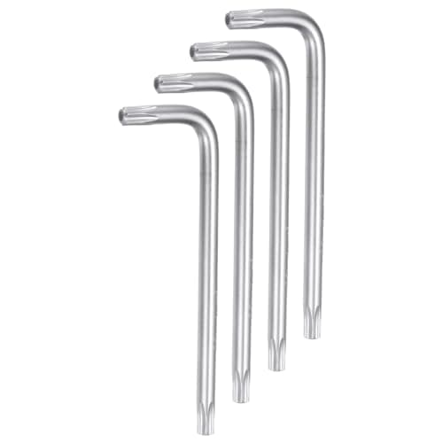 Image of sourcing map 4pcs T25 Tamper Proof Torx Star Key Bit Wrench 2.99" L-Shaped 6 Points Wrenches Chrome-Vanadium Steel Hand Tool for Automotive/Home Repairs