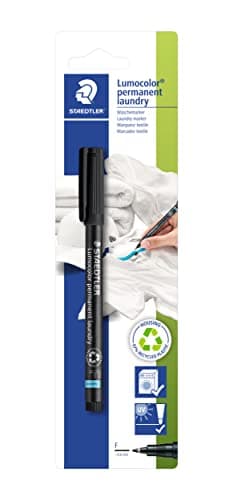 Image of STAEDTLER 319 LM F-9 Lumocolor Permanent Laundry Marker - 0.6mm Fine Line Width, Black (Pack of 1)