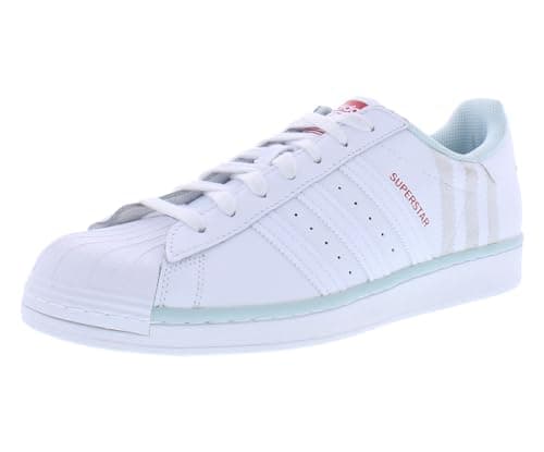 Image of adidas Originals Men's Superstar Sneaker, White/Teal, 8.5 UK
