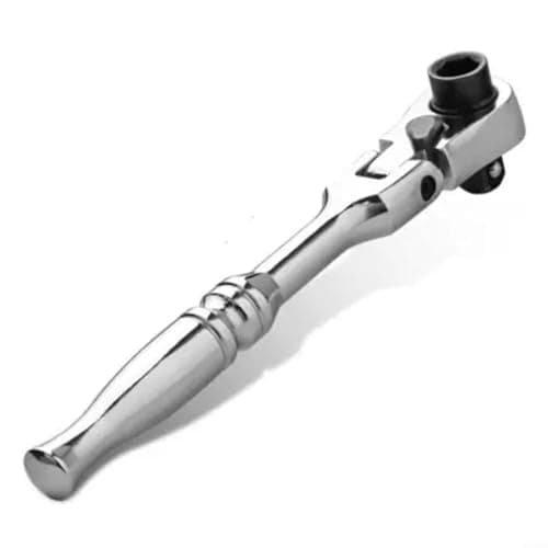 Image of NINMORTH 1/4" Drive 72 Tooth Ratchet Handle 115mm Wrench with 5 Degree Swing and Bit Driver for Home Furniture Maintenance(Round Handle)