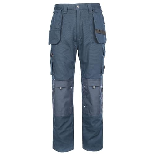 Image of TuffStuff - Extreme Work Trousers, Navy - 38" Waist, Regular 30" Length - Durable Canvas with Cordura Trim, Knee Pad Pockets & Detachable Holster Pockets - Triple Stitched Seams, YKK Zip