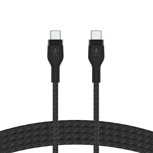 Image of Belkin BoostCharge Pro Flex Braided USB C charger cable, USB-IF certified Power Delivery PD type C fast charging cable for iPhone 16, 15, Galaxy S24, S23, MacBook Pro, iPad, Pixel and more – 1m, black
