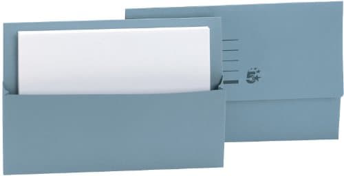 Image of 5 Star Office Document Wallet Half Flap 250gsm Capacity 32mm Foolscap Blue [Pack 50]