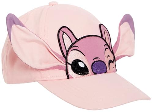Image of Disney Girls Angel Baseball Cap Kids 3D Ears Lilo & Stitch Summer Peaked Sun Hat Pink