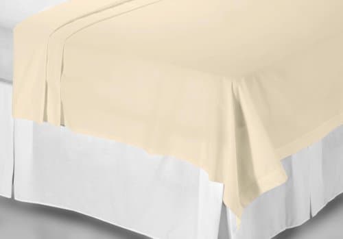 Image of Belledorm 400 Thread Count 100% Egyptian Cotton Flat Sheet Double Cream