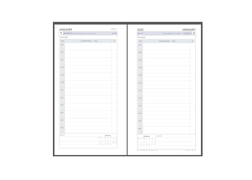 Image of Collins 2025 Day to a Page Personal Organiser Refill (PR2100) - compatible with six hole organisers - (172 x 96mm)
