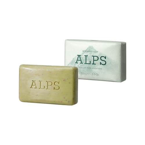Image of ALPS Scrubbing Soap 150g – Exfoliating Solid Body Soap Made in Italy with Pumice, Shea Butter & Olive Oil – Vegan Eco-Friendly Cleansing Bar in Recycled Paper Inspired by the Alps