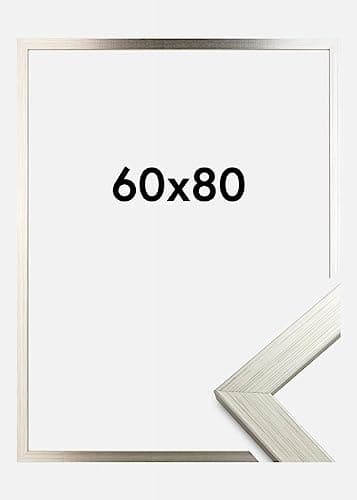 Image of 80x60cm Frame - 80x60cm Picture Frames - Silver Frames With Safe Perspex Front & Wall Mounting - Use As 60x80cm Silver Frame - Photo Frame