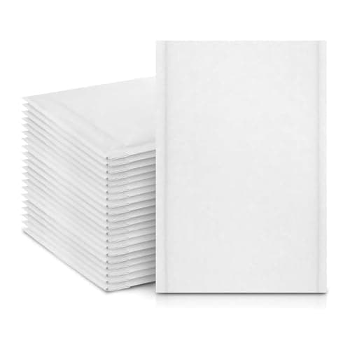 Image of Size D/4 (180x265mm) White Padded ENVELOPES Bubble MAILERS TGL PACKAGING™ Peel and Seal Protective Cushioned Bags Box of 100