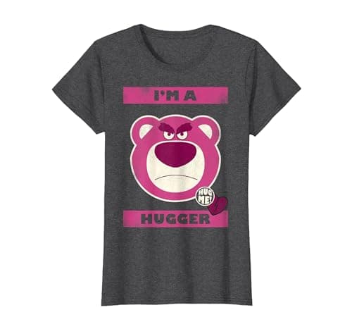 Image of Disney Pixar Toy Story Lotso Hug Me Poster T-Shirt, Women, Dark Heather Grey, 3X-Large