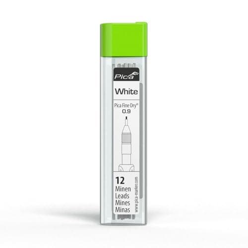 Image of Pica Fine Dry Refill Set 7032 White 0.9 mm for Almost All Surfaces for Precision Without Sharpening, Suitable for Pica Fine-Dry 7070, 12 Leads