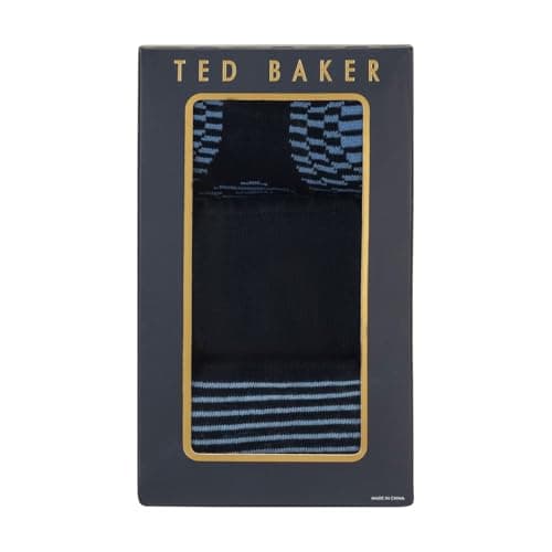 Image of Ted Baker Mens Formal Crew Socks Blue/Grey Mix Mens 7-11