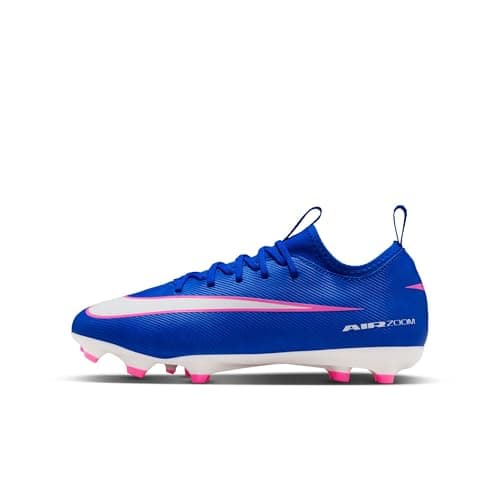 Image of Nike Kids Jr Zoom Vapor 16 Academy FG/MG Football Shoes, Racer Blue/White, 3