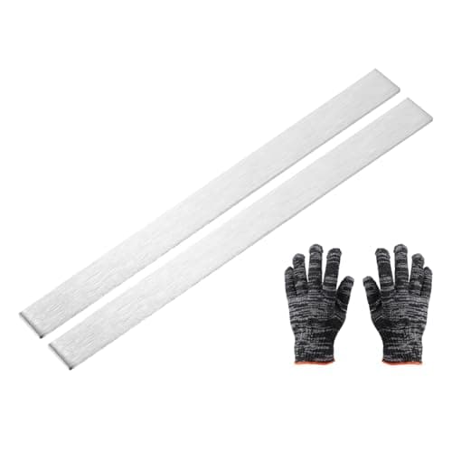 Image of sourcing map 2 Set 316 Stainless Steel Flat Bar, 1/8"(3mm) T x 9/16"(15mm) W x 7-7/8"(200mm) L Steel Bar with Gloves Stock Brushed Finish Trim Strips Sheet for Industry DIY Craft Making