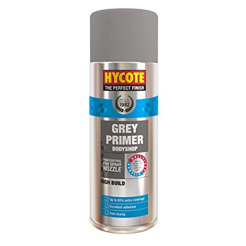 Image of Hycote Bodyshop High Build Aerosol Car Spray Paint, Grey Primer, 400 ml