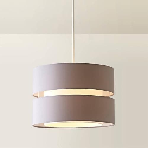 Image of MiniSun | Modern Large 2 Tier Grey and White Ceiling Light Shade | Pendant Lights, Home Décor & Improvement Essential | 35cm Shade Width