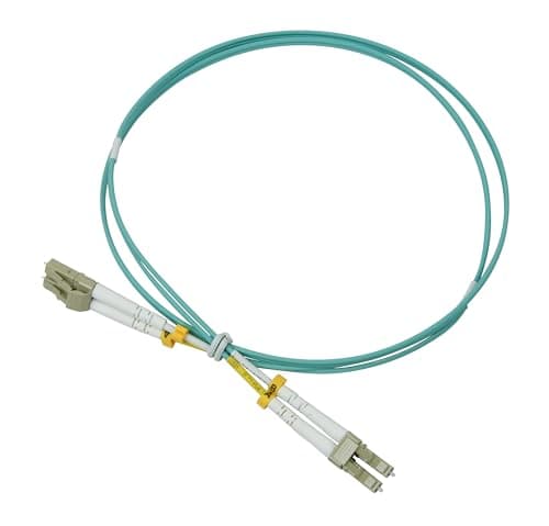 Image of Labgear Fibre Optic Cable 1m - LC to LC Multimode Duplex OM3 LSZH Digital Audio Fibre Patch Cable, 40Gb/Gigabit Data Rate, High-Performance Networking, Green