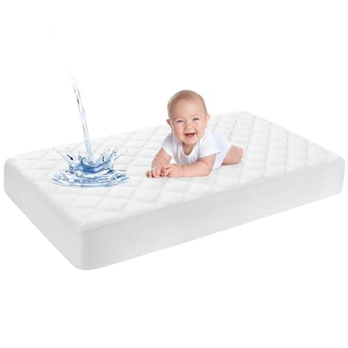 Image of Yoofoss Waterproof Baby Mattress Protector 70 x 140 cm Adjustable Fitted Sheet Removable and Washable for Cot Bed