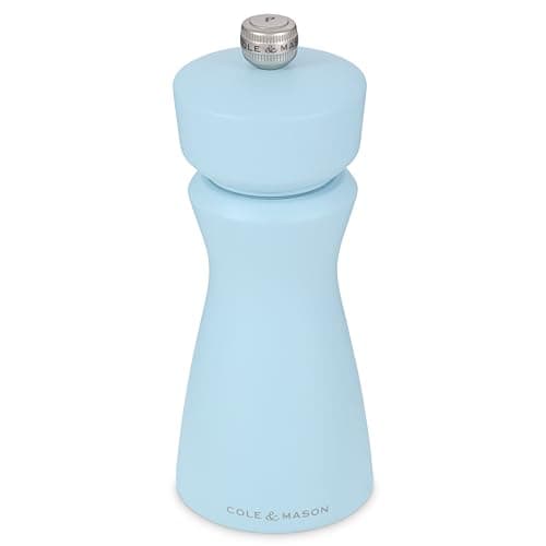 Image of Cole & Mason Kenton Salt and Pepper Mill, Blue Salt, Adjustable Grind, Durable Ceramic Mechanism, Includes 1x Grinder, 15cm