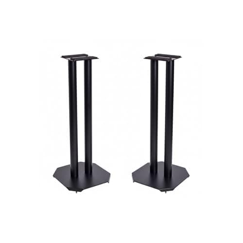 Image of QTX | Studio Monitor Stands 50cm in Height – Supplied in Pairs | Black Steel Speaker Stands with Floor Spikes | Ideal for Home Studio, Surround Sound, Home Cinema, DJ & Audio Equipment