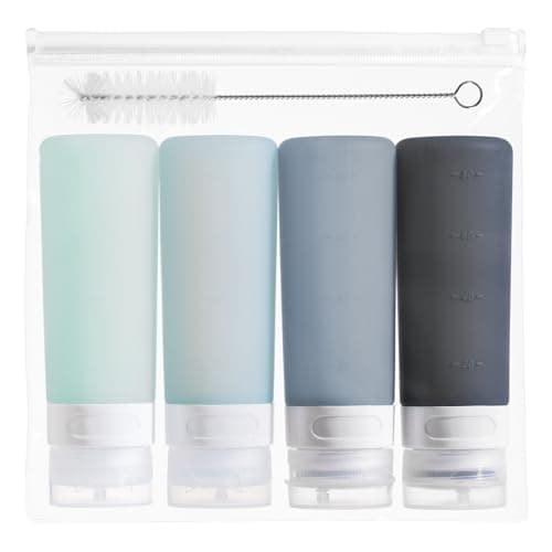 Image of MICEBAY 4 Pcs 3oz Squeeze Bottle for Condiment,Silicone Mini Sauce Bottle to Go with Reusable Sandwich Bag,Leakproof Oil Bottle for Kitchen,Ketchup Bottle for Bento Lunch Box,BBQ,Syrup,Paint and Craft