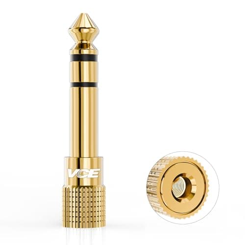 Image of VCE Headphone Jack Adapter 6.35mm Male 1/4 inch to 3.5mm Female 1/8 inch Aux Plug Converter Audio Stereo Adaptor Gold Plated for Keyboard Digital Piano Amplifier Earphone 1 Pack