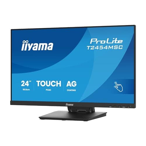 Image of iiyama Prolite T2454MSC-B3AG 60.5 cm 23.8 Inch IPS LED Computer Monitor Full HD 10 Point Multitouch InCell PCAP HDMI DP USB 3.2 Anti-Glare Coating Height Adjustment Black