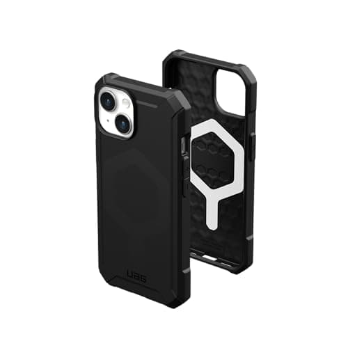 Image of URBAN ARMOR GEAR UAG Case Compatible with iPhone 15 Case 6.1" Essential Armor Black Built-in Magnet Compatible with MagSafe Charging Rugged Military Grade Dropproof Protective Cover