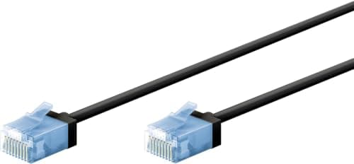 Image of Goobay 74242 CAT 6A Patch Cable - Slim/Ultra Flexible RJ45 CAT 6A Network Cable / 10 Gbit/s LSZH, Kink Protection/Black 15 m