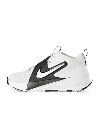 Image of Nike Team Hustle D Older Kids Basketball Shoe, White/Black, 5 UK