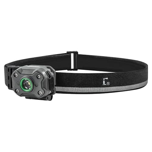 Image of Lighthouse Mini Rechargeable Headlight – 5 Lighting Modes up to 400 Lumens with 180° Tilting LED, Black, Grey