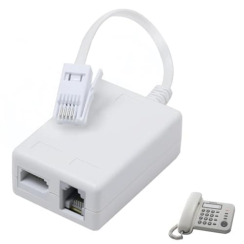 Image of ADSL Microfilter & BT Plug Splitter to RJ11 - Noise-Free ADSL Filter for BT Sky Broadband Phone, Landline Modem Router Fax, Works with TalkTalk EE Vodafone Plusnet