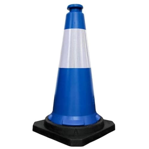 Image of Berry 75CM Traffic Cones - Blue High Visibility Traffic Safety Cone with Reflective and PVC Black Base, 30 Inch PE Portable Road Cones for Street (Set of 1)