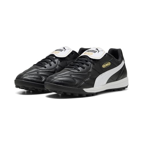 Image of PUMA Unisex King TOP TT Soccer Shoe, Black White Gold, 7 UK