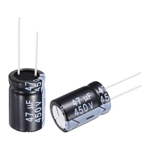 Image of sourcing map 47uF 450V 16x25mm Electrolytic Capacitor, Radial Leads Aluminum Capacitors for TVs, LCD Monitor, VCD, 10Pcs