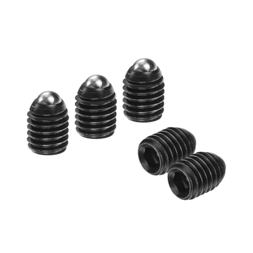 Image of sourcing map 5pcs Screw Thread Ball Plunger M8 x 10mm High Carbon Steel Hex Socket Spring Plunger Ball for Lubrication Pneumatic Tools, Black