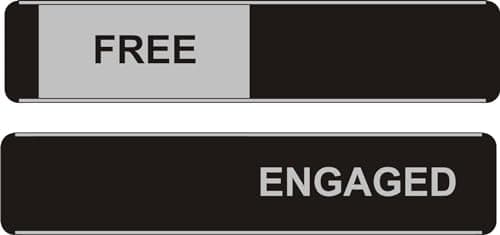 Image of Seco Free/Engaged Sliding Meeting Room Sign – 255 x 52mm – Aluminium & PVC – Pack of 5