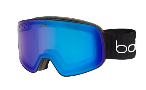 Image of bollé NEVADA Black Cross Matte - Phantom+ Blue Semi-Polarized Photochromic Cat 1 to 3 - Snow Goggles - Black Cross Matte - Phantom+ Cat 1 to 3 - Size M-L - Unisex - Adult