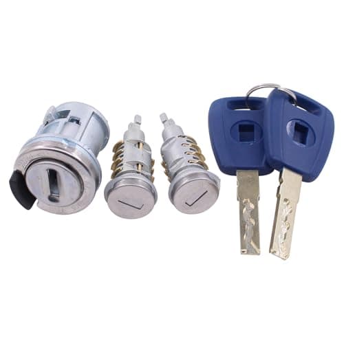 Image of HouYeen Ignition Switch Lock and Door Lock Barrel Cylinder Set for Fiat Doblo MK2 for Vauxhall Combo D